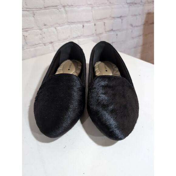 Birdies The Starling Black Calf Hair Fur Loafers Flats Size 6 With Dust Bag - Picture 10 of 13